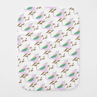 Pretty pink little bird burp cloth