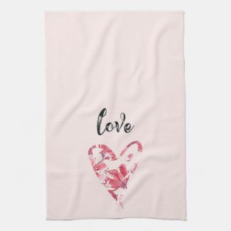 Pretty Pink Love Floral Heart