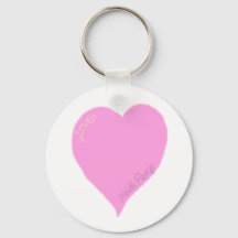 Pretty Pink Love Heart Key Ring