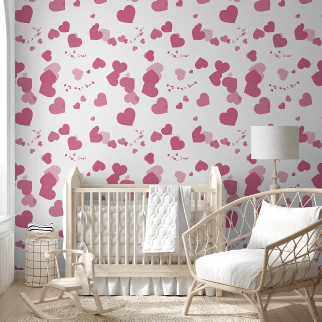Pretty pink love hearts wallpaper  (Kids)