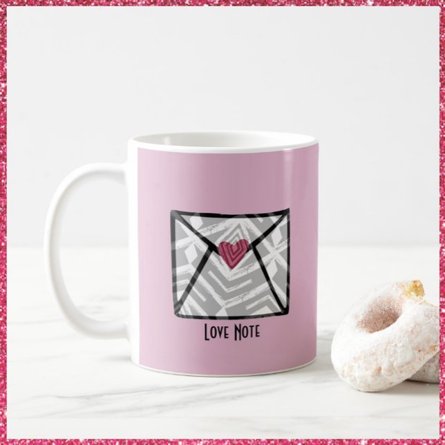 Pretty Pink Love Note Heart Coffee Mug (Creator Uploaded)