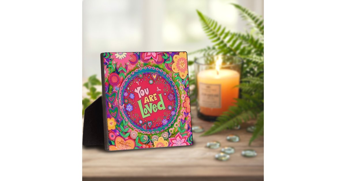 Pretty Pink Love Quote Floral Inspirational Plaque | Zazzle
