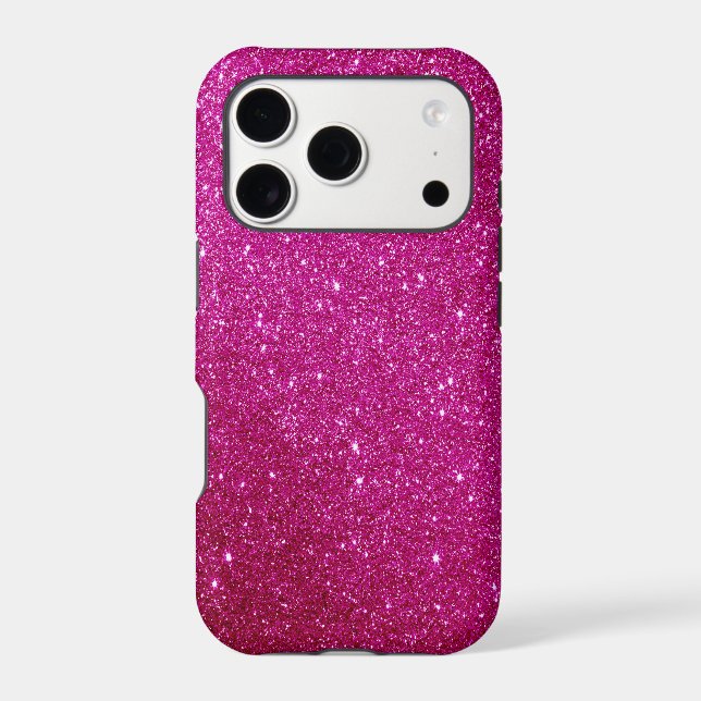 Pretty Pink Magenta Glitter Case-Mate iPhone Case (Back)
