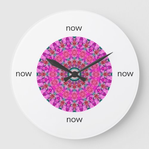 Pretty Pink Mandala Kaleidoscope  Now Large Clock