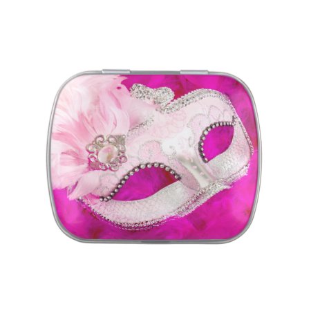 Pretty Pink Masquerade Party Candy Candy Tin