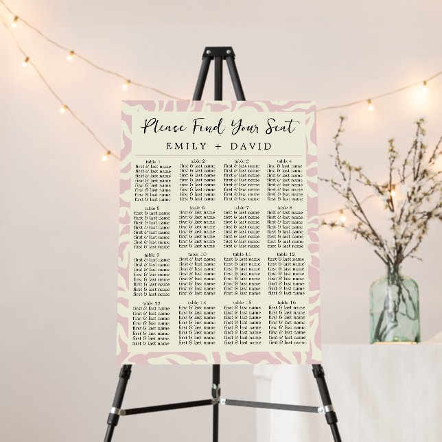 Pretty Pink Matisse Wedding Foam Boards (In Situ (Stand))
