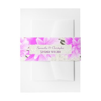 Pretty Pink Mauve Floral Blossom Wedding Invitation Belly Band by personalized_wedding at Zazzle