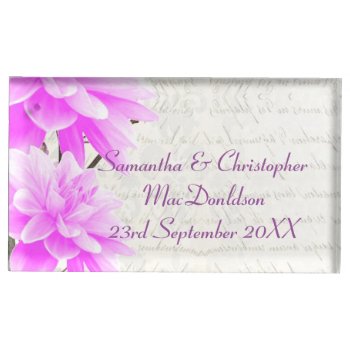 Pretty Pink Mauve Floral Flower Blossom Wedding Place Card Holder by personalized_wedding at Zazzle