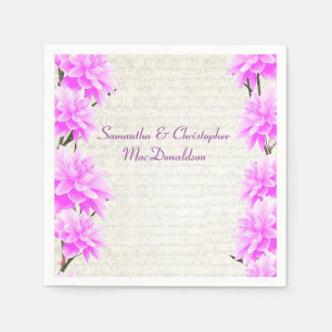 Pretty pink mauve lilac floral country wedding napkins