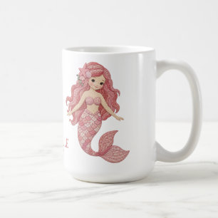 Pretty Pink Mermaid Personalize Coffee Mug