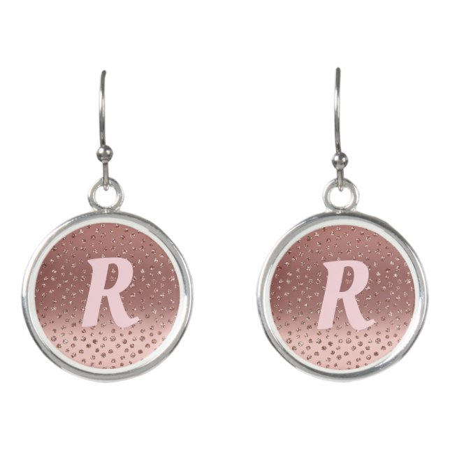 Pretty Pink Monogram  Earrings (Front)