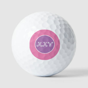 Pretty Pink Monogram Golf Ball