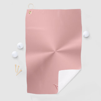 Pretty pink monogram initials on rose-gold ladies golf towel