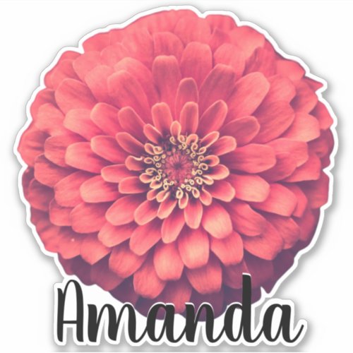 Pretty Pink Monogram Name Flower Nature Plant Cute Sticker