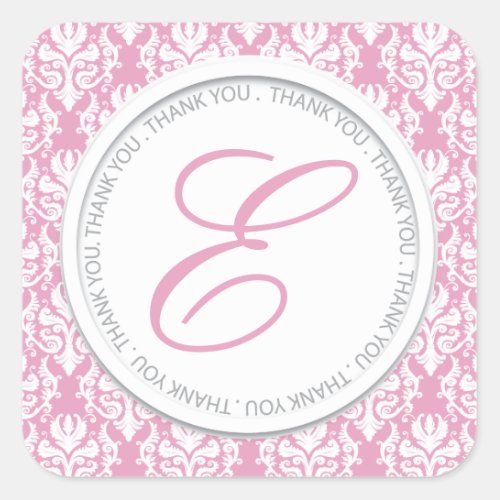 Pretty Pink Monogram Party Favor Stickers