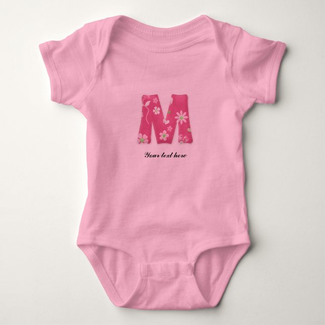 Pretty Pink Monogrammed Baby Tutu Bodysuit (Front)