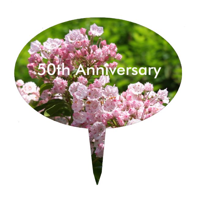 Pretty Pink Mountain Laurel Flowers Cake Topper (Front)