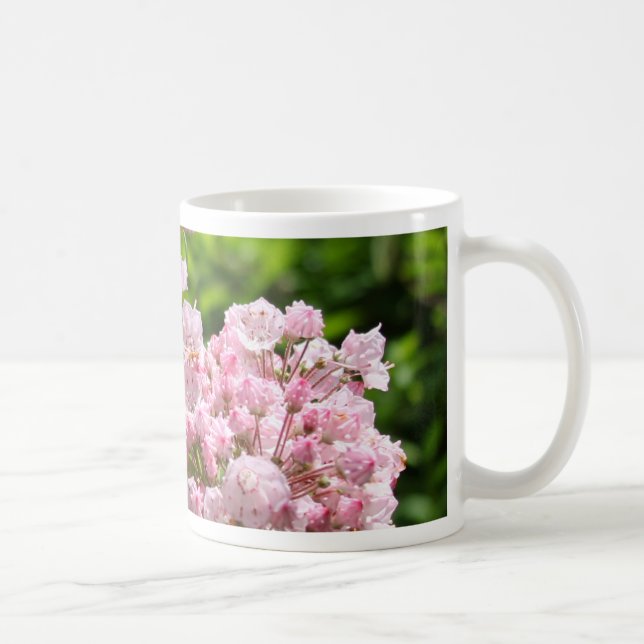 Pretty Pink Mountain Laurel Flowers Coffee Mug (Right)