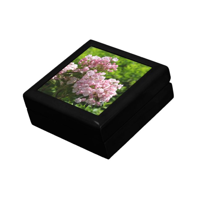 Pretty Pink Mountain Laurel Flowers Keepsake Box (Side)