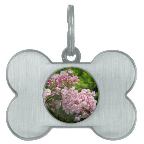 Pretty Pink Mountain Laurel Flowers Pet Name Tag