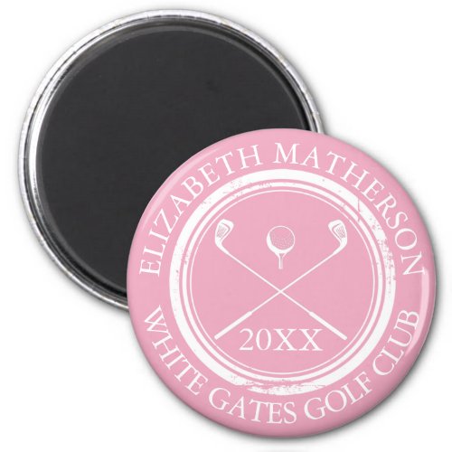 Pretty Pink Name And Club Name Date Magnet