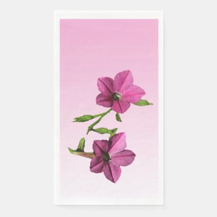 Pretty Pink Nicotiana Flowers Paper Guest Towel