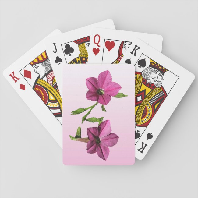 Pretty Pink Nicotiana Flowers Playing Cards