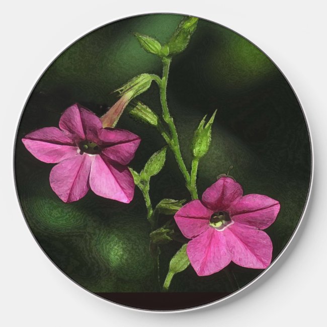 Pretty Pink Nicotiana Flowers Wireless Charger
