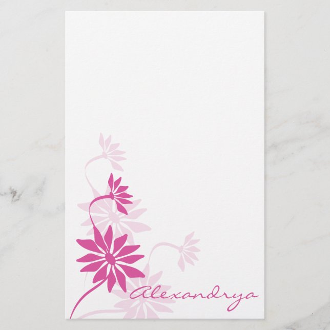 Pretty Pink Notepad Stationery (Front)