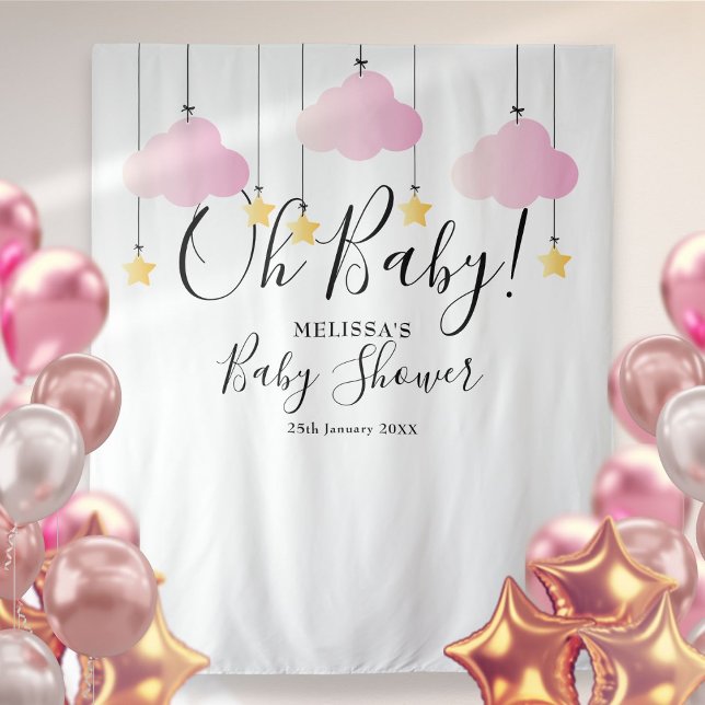 Pretty Pink Oh Baby Shower Photo Booth Backdrop (Pretty Pink Oh Baby Shower Photo Booth Backdrop)