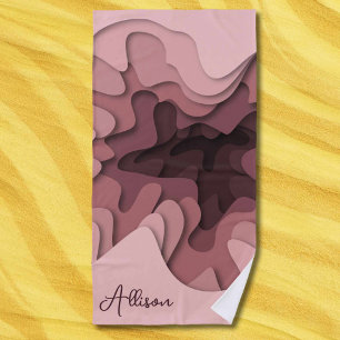 Pretty Pink Ombre Personalized Girls Summer Beach Towel