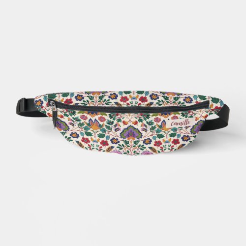 Pretty Pink Orange Floral Pattern Vintage Cottage Fanny Pack