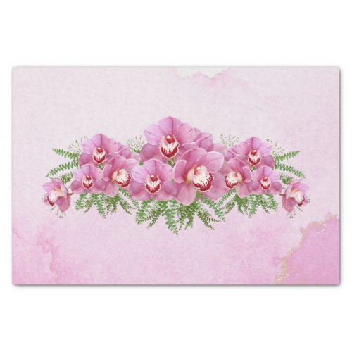Pretty Pink Orchids Floral Tissue Paper
