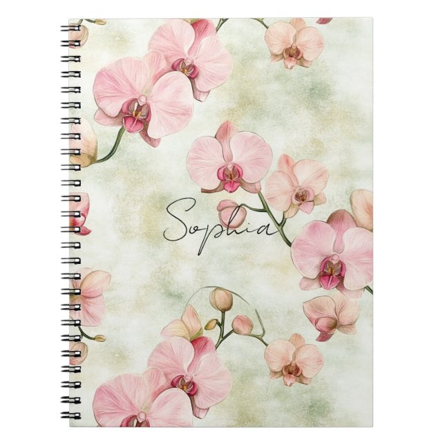 Pretty Pink Orchids Notebook (Front)