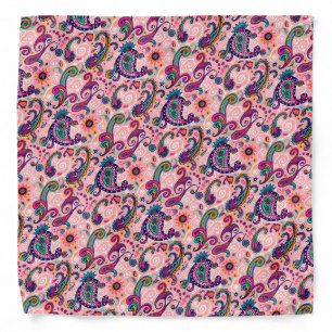 Pretty Pink Paisley Pattern Bandana
