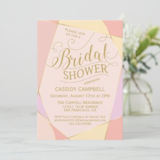 Pretty Pink Pastel Bridal Shower Invitation