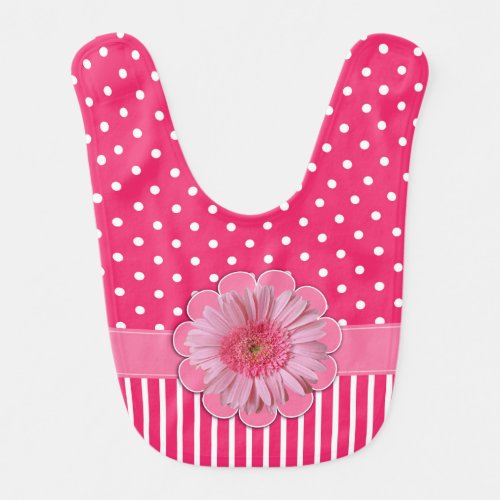 Pretty Pink Patterns and Gerber Daisy Baby Bib