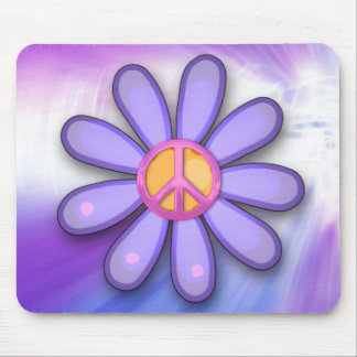Pretty Pink Peace Sign Mouse Pad
