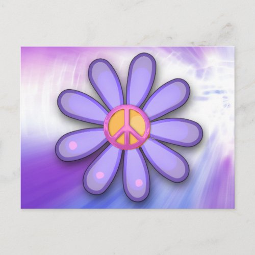 Pretty Pink Peace Sign Postcard