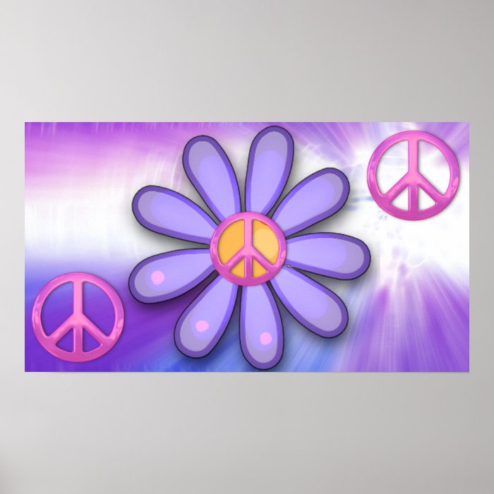 Pretty Pink Peace Sign Poster