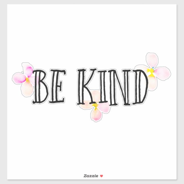 Pretty Pink Peach Flowers Be Kind Sticker (Sheet)