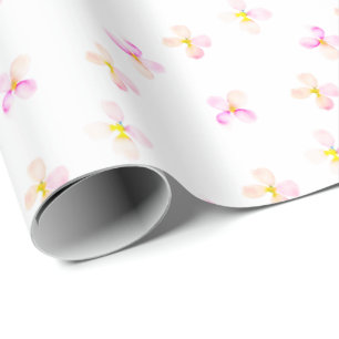 Pretty Pink Peach Flowers Wrapping Paper