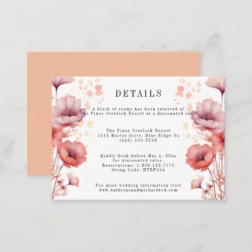 Pretty Pink Peach Fuzz Watercolor Enclosure Card