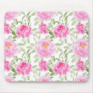 3dRose Floral Letter M Monogram - Black and White Stripes and Flowers  initial - Mouse Pad, 8 by 8-inch (mp_311499_1) 