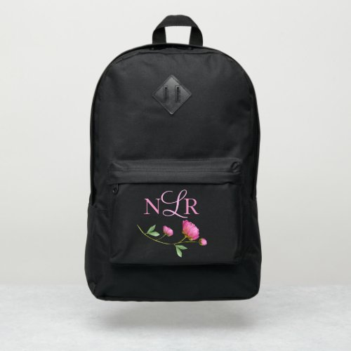 Pretty Pink Peonies Bouquet Painted Port Authority Backpack