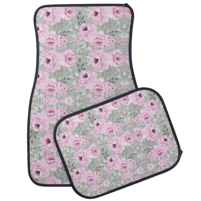 Pretty Pink Peonies Car Floor Mat (Set)