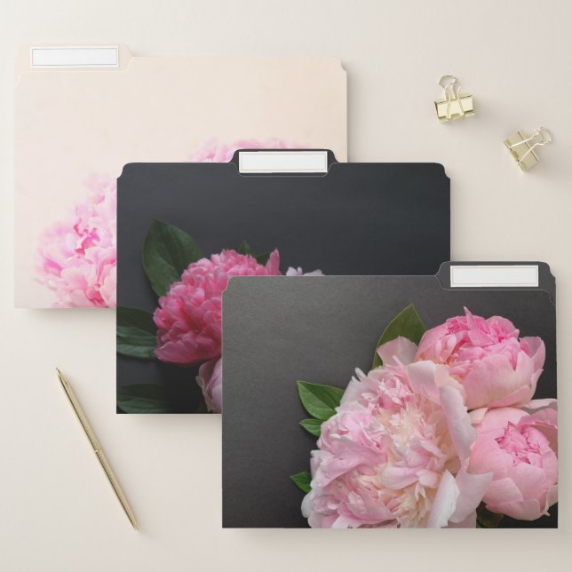 Pretty pink peonies file folder (Set)