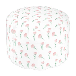 Pretty Pink Peonies Girls Room Dorm Closet Pouf