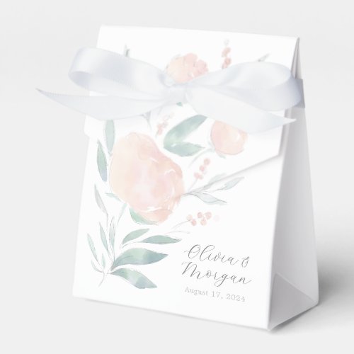 Pretty pink peony floral wedding favor favor boxes