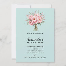 Pretty Pink Peony Flower Bouquet Birthday